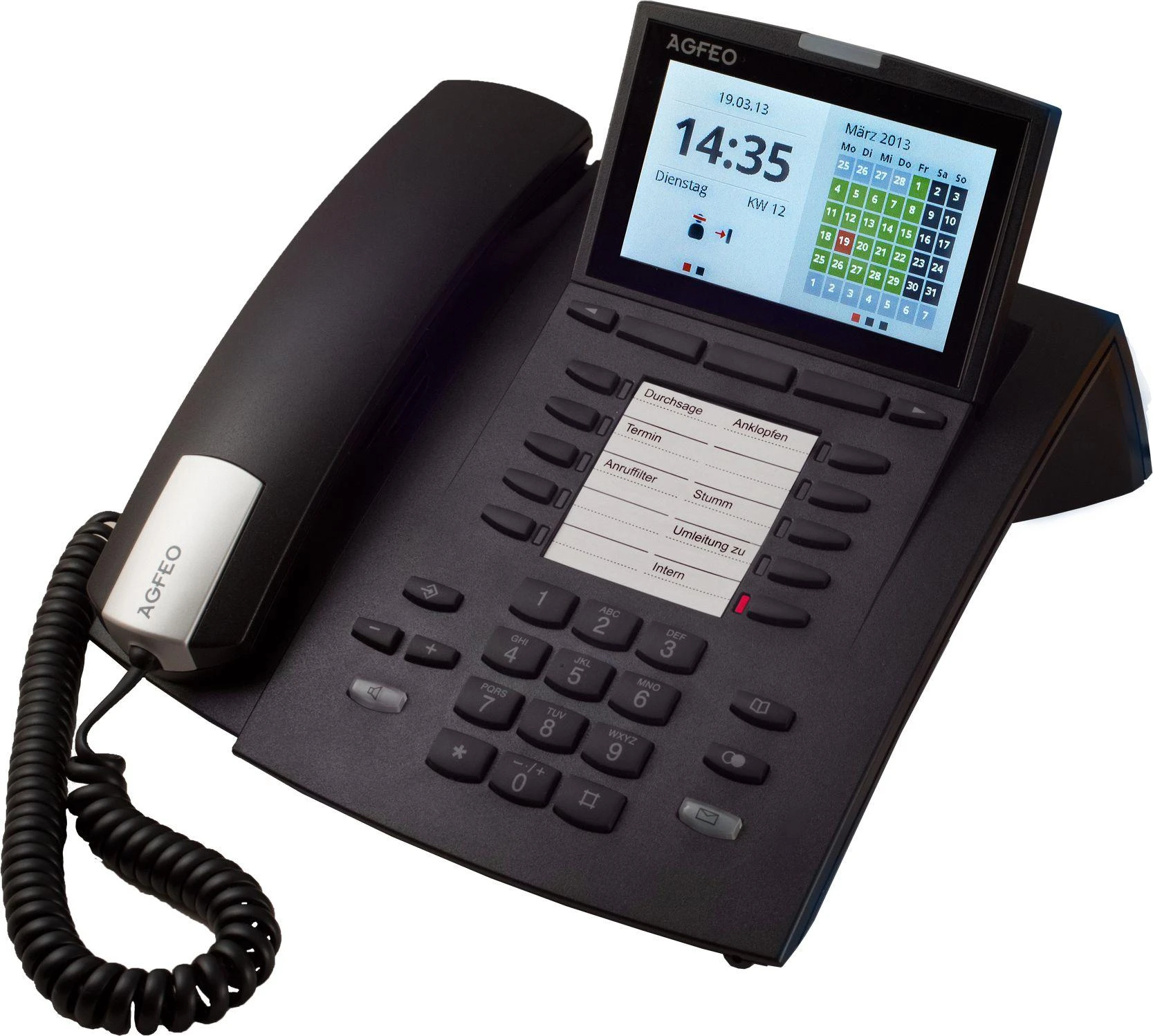 Fiksuotas telefonas Agfeo Juoda