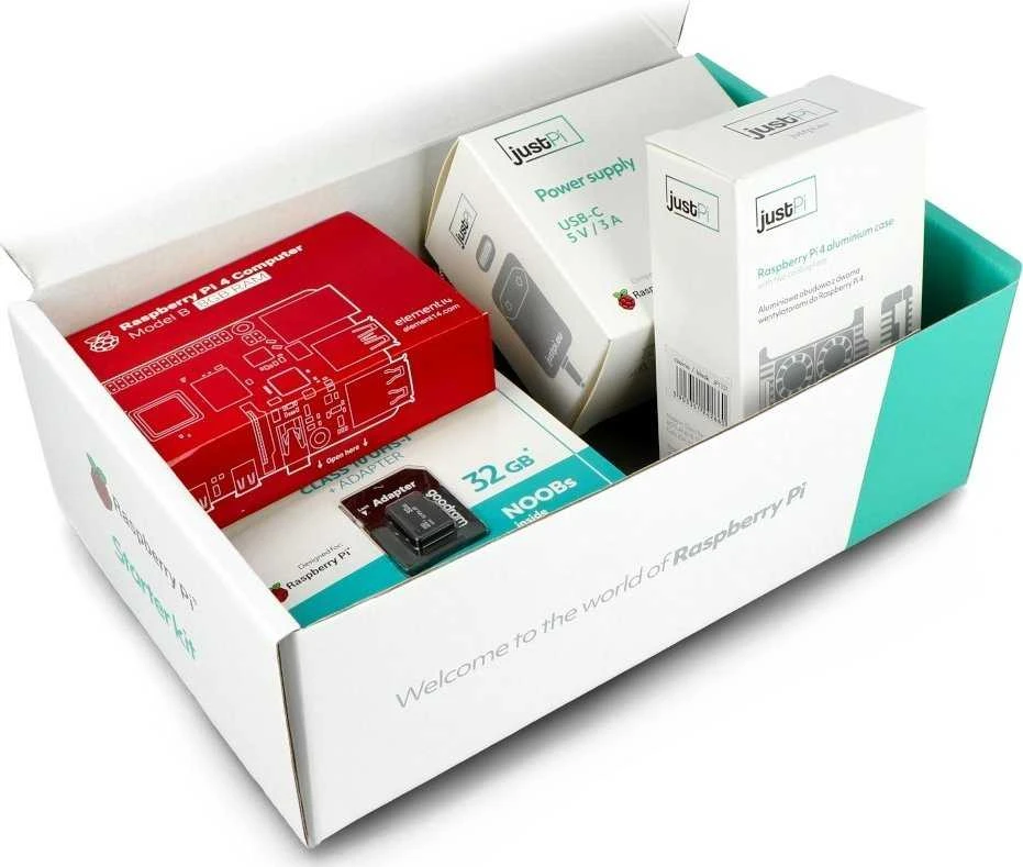 Nezatříděno Raspberry Pi 4B WiFi 8GB RAM rinkinys su priedais - korpusas su dviem ventiliatoriais