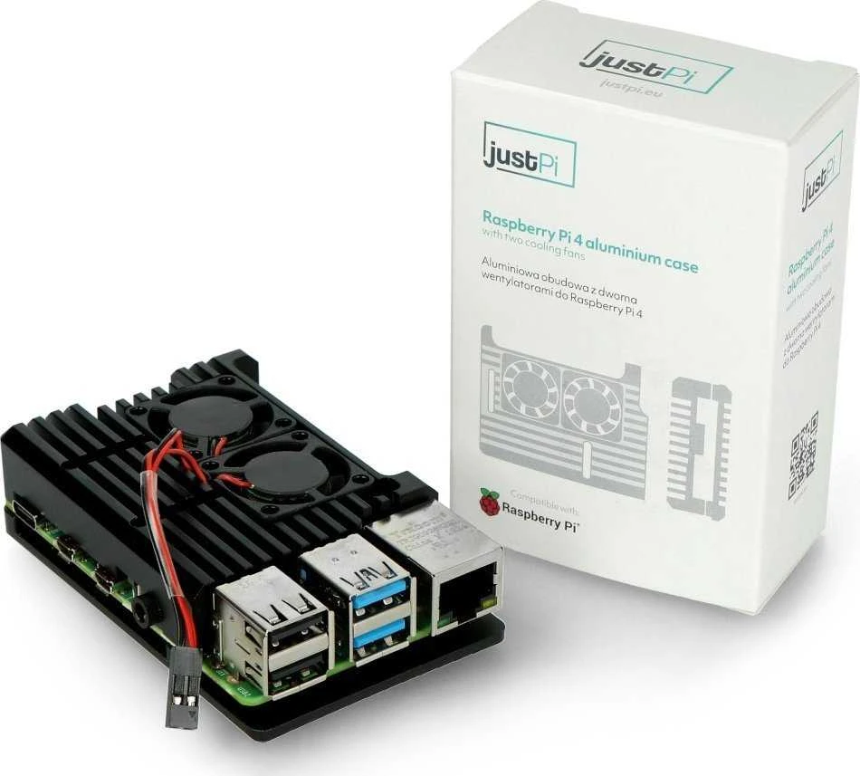 Nezatříděno Raspberry Pi 4B WiFi 8GB RAM rinkinys su priedais - korpusas su dviem ventiliatoriais