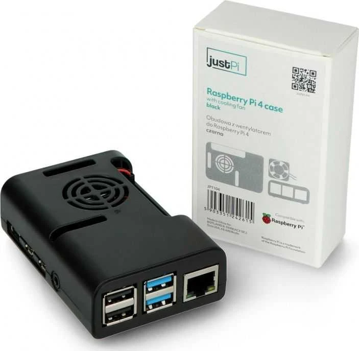 Raspberry Pi 4 korpusas su aušinimo ventiliatoriumi