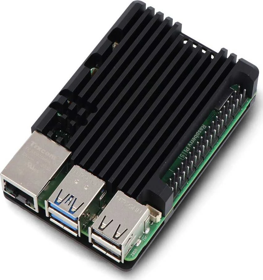 justPi dėklas, skirtas Raspberry Pi 5 - aliuminis - juodas