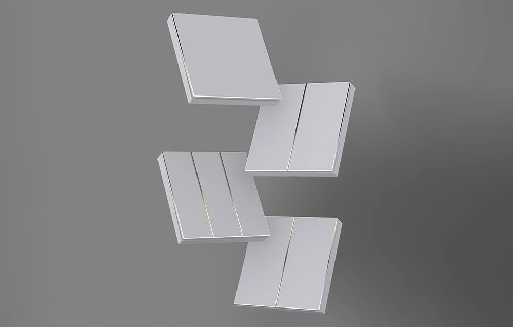 „ZigBee Avatto TS60-EU-W2“ jutiklinis šviesos jungiklis, dvigubas TUYA baltas.