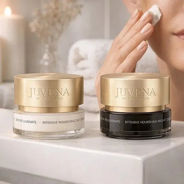 Set Juvena: Rejuvenate & Correct Intensive maitinantis naktinis veido kremas, 50 ml + Rejuvenate & Correct Intensive maitinantis dieninis veido kremas, 50 ml