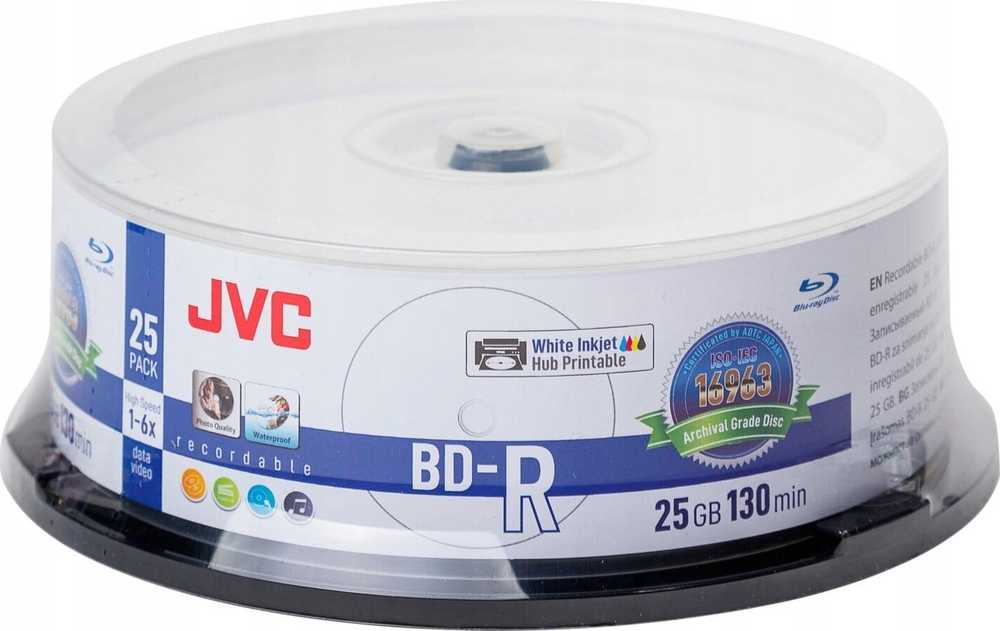 JVC BD-R 25 GB 6x 25 vnt. (JVBDR25WAP)