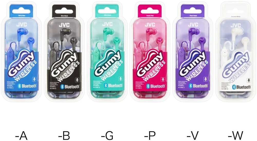 Į ausis įkišamos belaidės ausinės JVC HA-FX9BT-BE "Gumy", Juodos