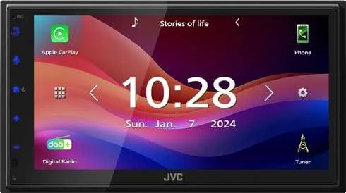 Automagnetola Automobilinis monitorius JVC KW-M595DBT automobilinis medijos imtuvas - Juodas, su Wi-Fi ir Bluetooth