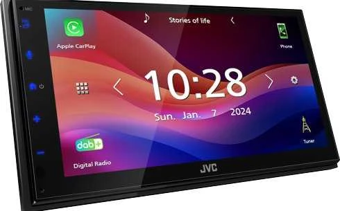 Automagnetola Automobilinis monitorius JVC KW-M595DBT automobilinis medijos imtuvas - Juodas, su Wi-Fi ir Bluetooth