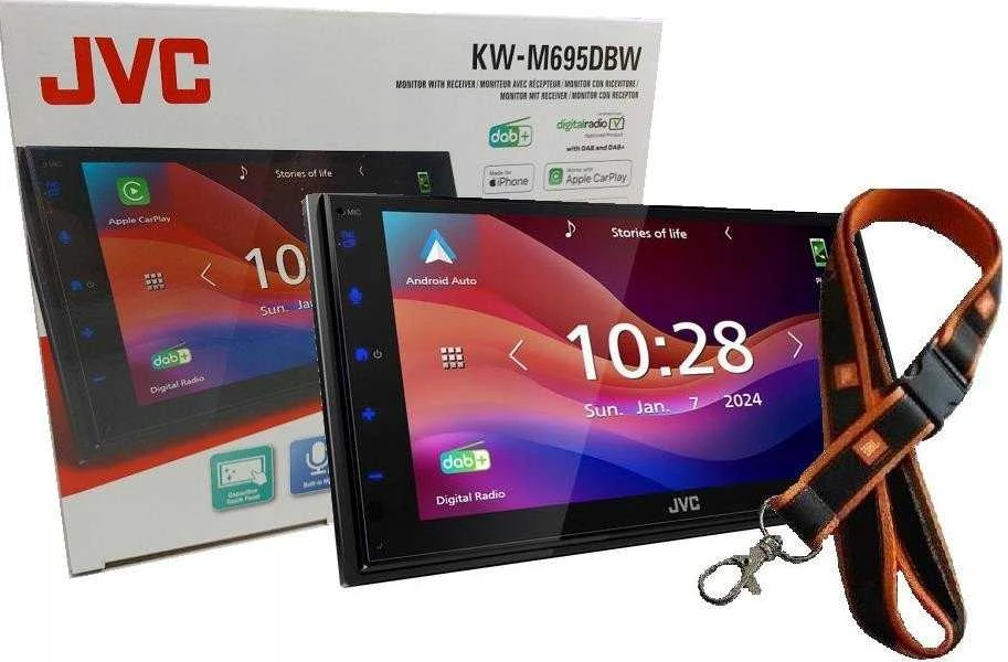 Automagnetola JVC, KW-M695DBW 2-DIN AV grotuvas su 6.8" ekranu, Bluetooth
