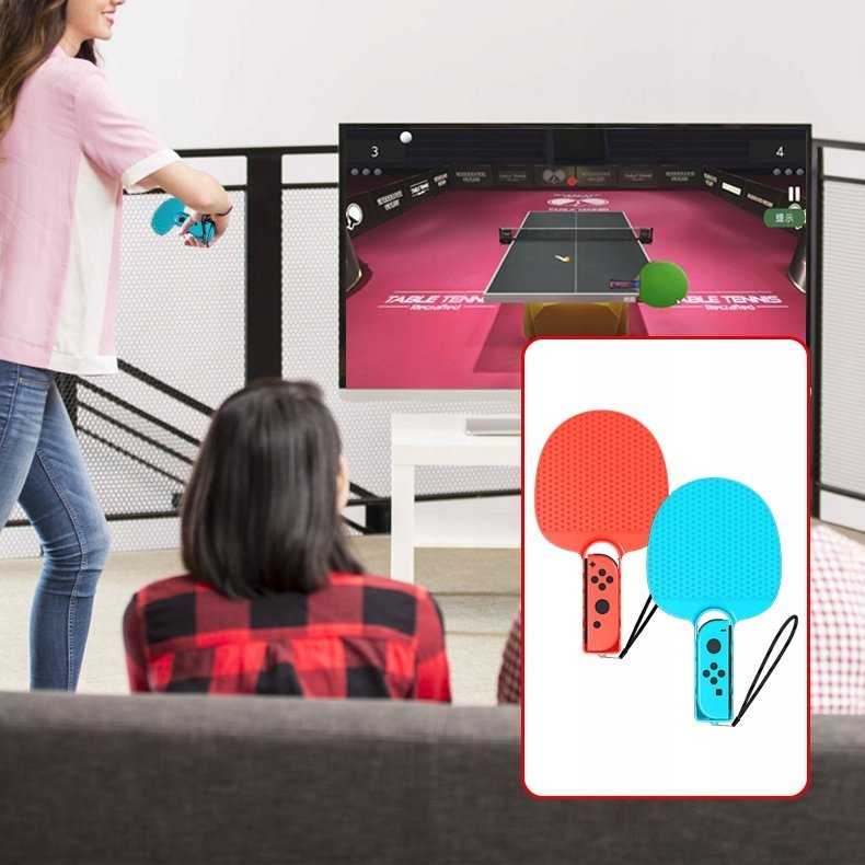2 Rakieta Paletka Tenis Stołowy Ping-pong Na Joycon Do Nintendo Switch Oled / Jys-s081