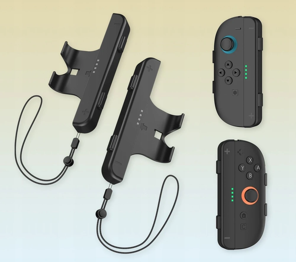 JYS 2x Grip laikiklis vertikaliam Joy-Con + dirželis Nintendo Switch 2 juodas (SB11088)
