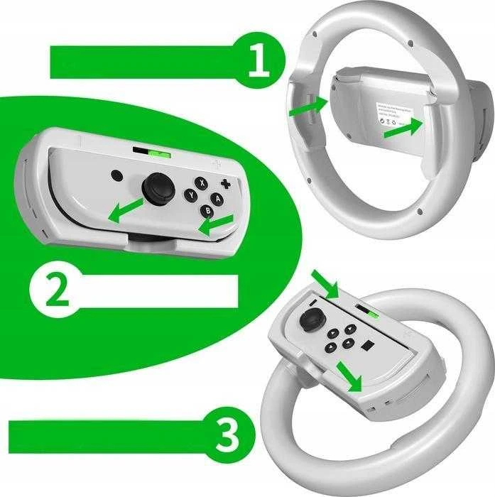 jys 2x Vairas + Laikiklis 2w1 Do Nintendo Switch Oled I Nintendo Switch / Baltas