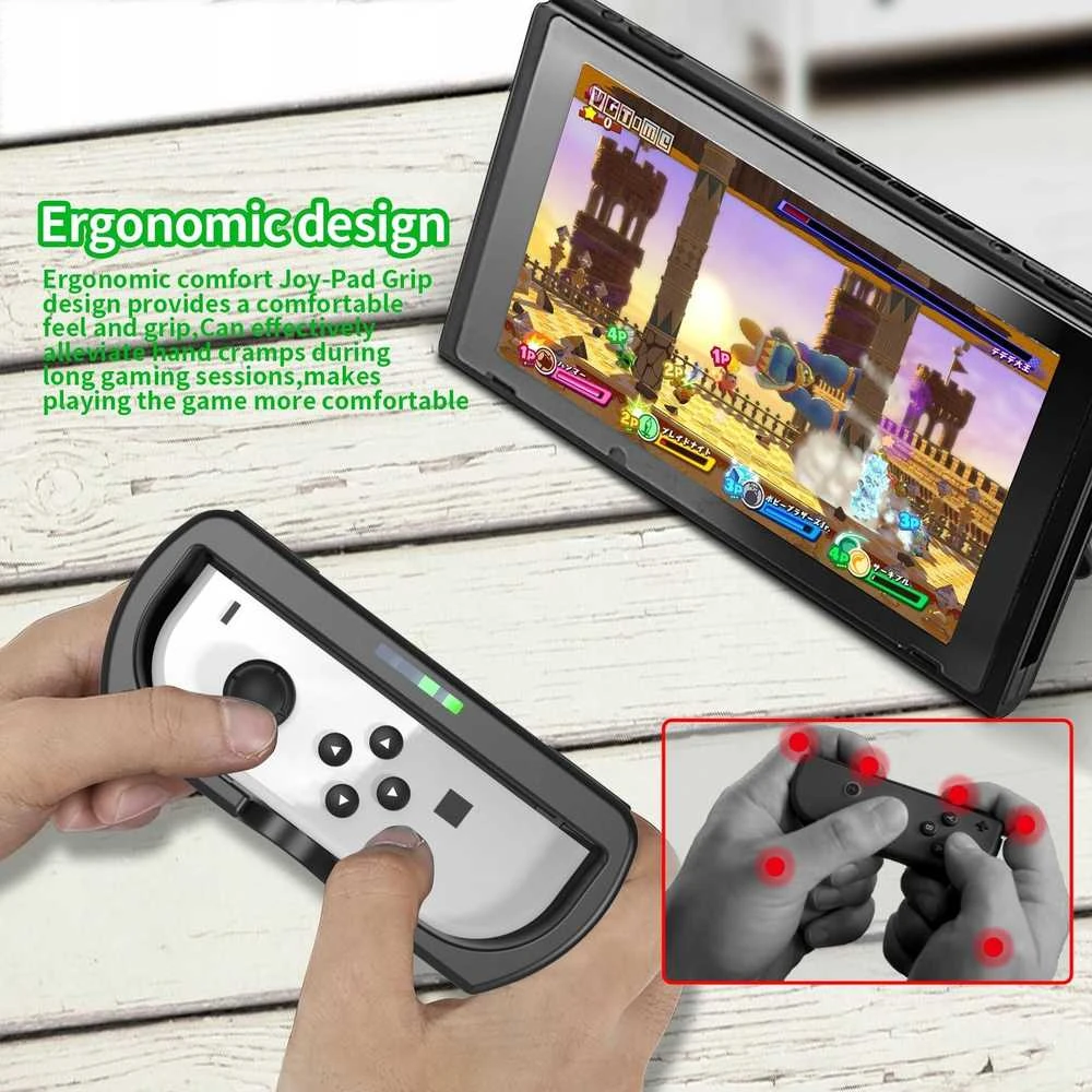 jys 2x Vairas + Laikiklis 2w1 Do Nintendo Switch Oled I Nintendo Switch / 2x Juodas
