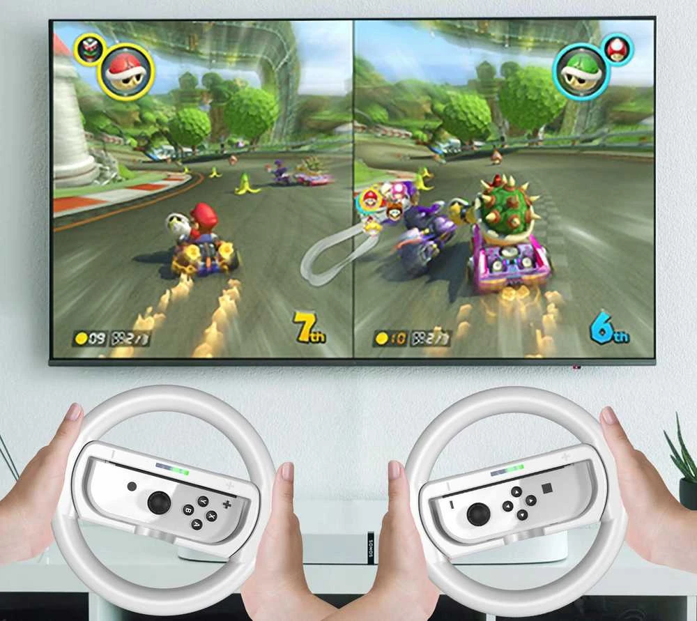 jys 2x Vairas + Laikiklis 2w1 Do Nintendo Switch Oled I Nintendo Switch / Baltas
