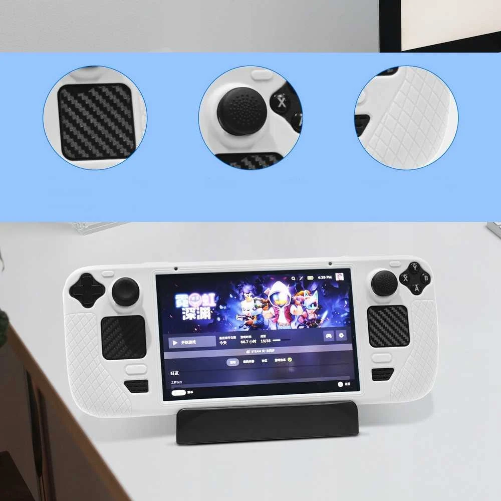 JYS Futerał Dėklas Dėklas + Osłony Gumki Na Przyciski do Steam Deck JYS-SD011 Baltas (SB7317)