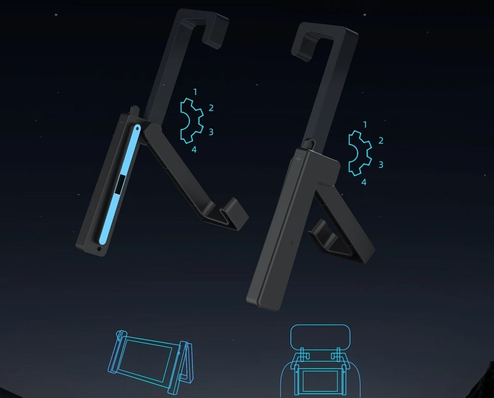 JYS Laikiklis Stovas Tvirtinimas prie automobilio galvos atramos Magnetas Nintendo Switch 2 / Ns2299-v3