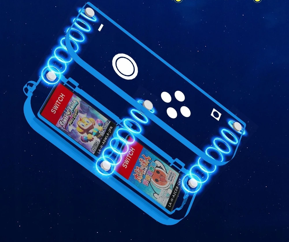 jys Pudełko Dėklas Case Futerał Obudowa Box Na žaidimų kortelėm skirtų Nintendo Switch Oled / Transparentny Mėlynai-raudona