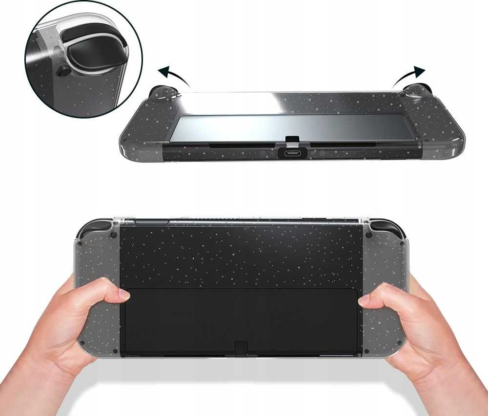 jys Dėklas Case Dėklas Na Do Nintendo Switch Oled / Permatomas Z Brokatem