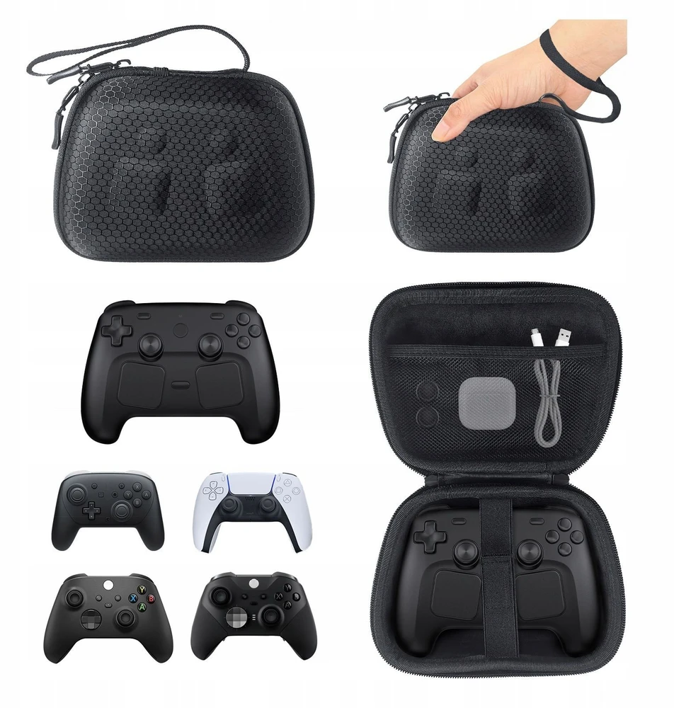 JYS Kietas EVA dėklas „Nintendo Switch 2“ / „Steam“ / „PS5“ / „PS4“ / „XBOX Pro“ valdikliui JYS-SDM009-V2 Juodas (SB11930)