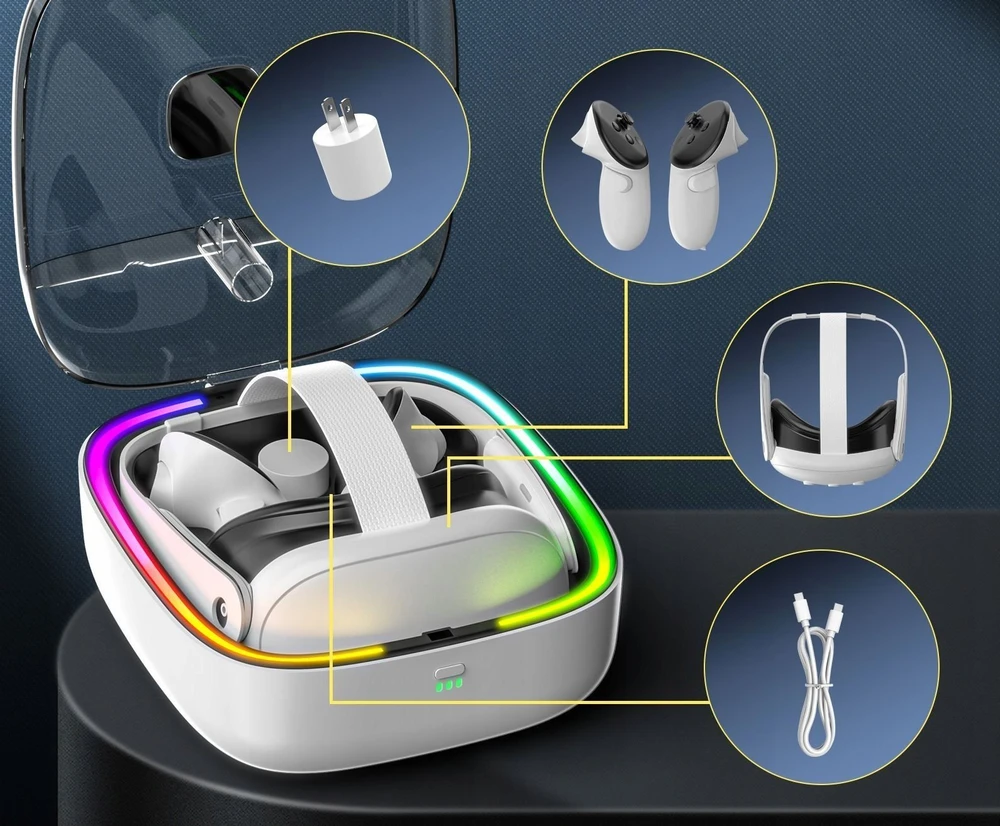 JYS dėklas + VR akinių įkroviklis Oculus Meta Quest 3 / JYS-MQ002