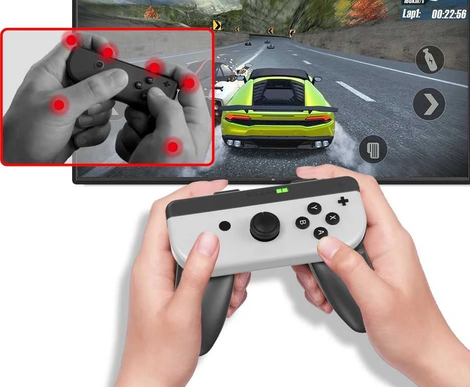jys 2x rankenėlės Uchwyty Joy-Cony Nintendo Switch Oled / NS226 / 2x Juodas
