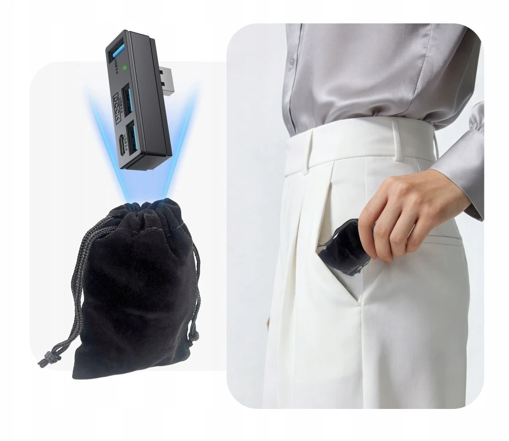 „JYS Hub“ adapteris „JYS-SDM007-V2“ 4 viename USB 3.0 3x USB-A 1x USB-C 5 Gb/s, skirtas PS5 / PC Steam Machine (SB11944)