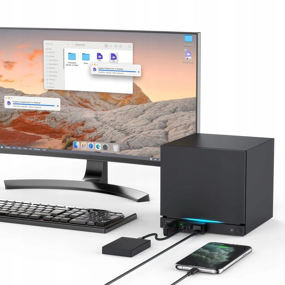 „JYS Hub“ adapteris „JYS-SDM007-V2“ 4 viename USB 3.0 3x USB-A 1x USB-C 5 Gb/s, skirtas PS5 / PC Steam Machine (SB11944)