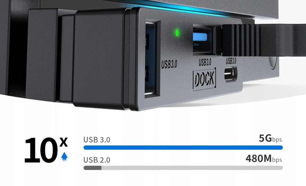 „JYS Hub“ adapteris „JYS-SDM007-V2“ 4 viename USB 3.0 3x USB-A 1x USB-C 5 Gb/s, skirtas PS5 / PC Steam Machine (SB11944)