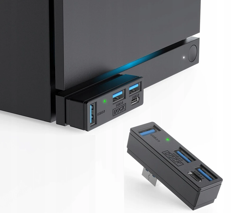 „JYS Hub“ adapteris „JYS-SDM007-V2“ 4 viename USB 3.0 3x USB-A 1x USB-C 5 Gb/s, skirtas PS5 / PC Steam Machine (SB11944)