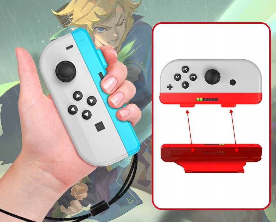 jys 2x Handgrip Uchwyty Joy-cony Nintendo Switch Oled / Ns226 / Mėlyna-raudona