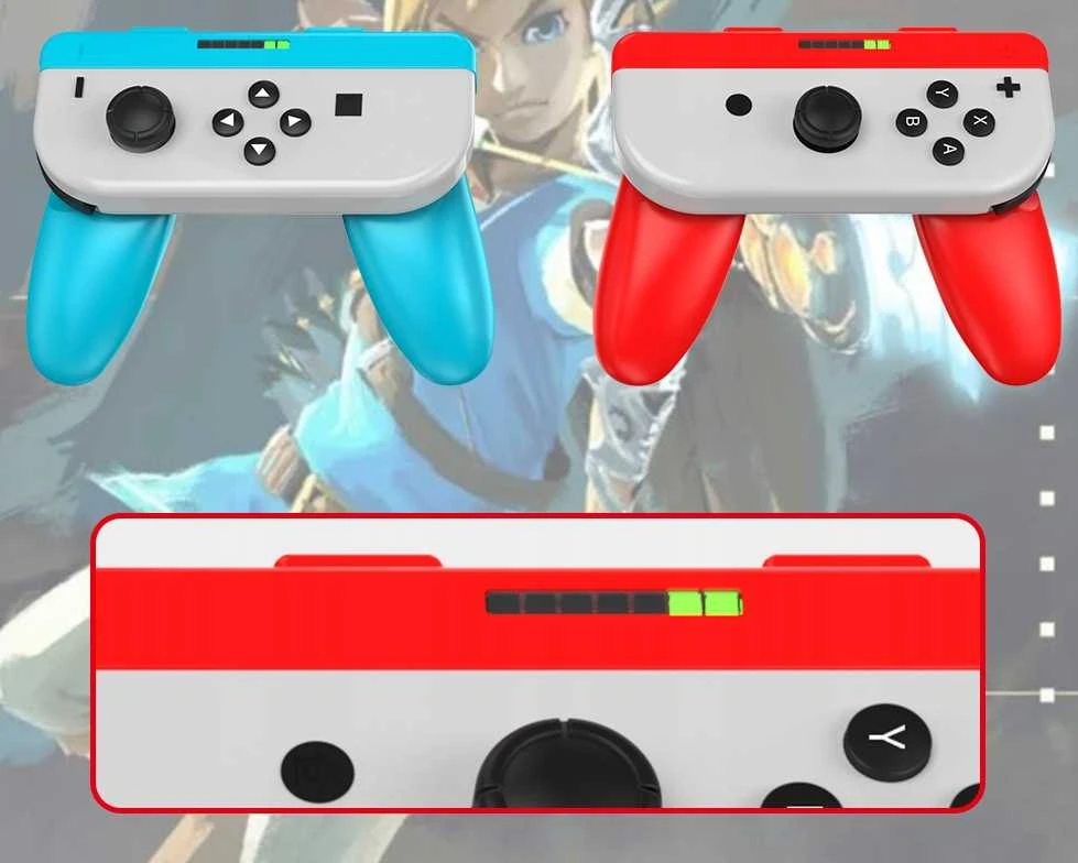 jys 2x Handgrip Uchwyty Joy-cony Nintendo Switch Oled / Ns226 / Mėlyna-raudona