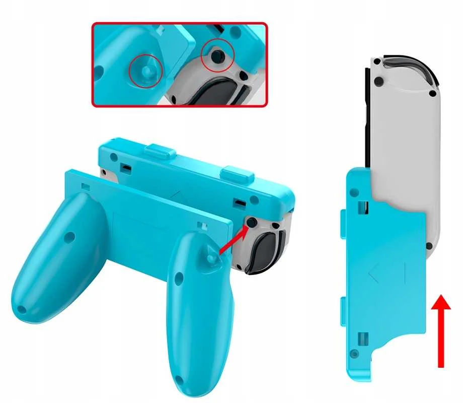 jys 2x Handgrip Uchwyty Joy-cony Nintendo Switch Oled / Ns226 / Mėlyna-raudona