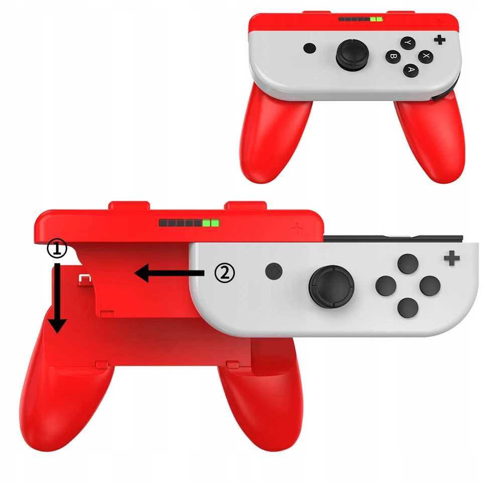 jys 2x Handgrip Uchwyty Joy-cony Nintendo Switch Oled / Ns226 / Mėlyna-raudona