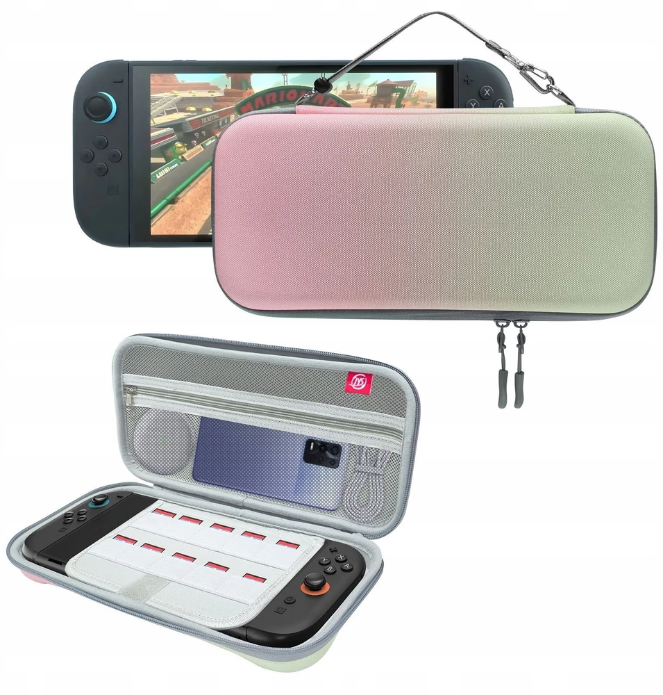 JYS Dėklas Nintendo Switch 2 rožinis-žalias (JYS-NS2283)
