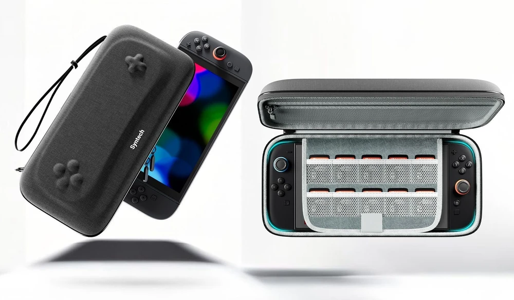 JYS Kietas dėklas Nintendo Switch 2 / G11 Mėlynas su raudonu užtrauktuku (SB11137)