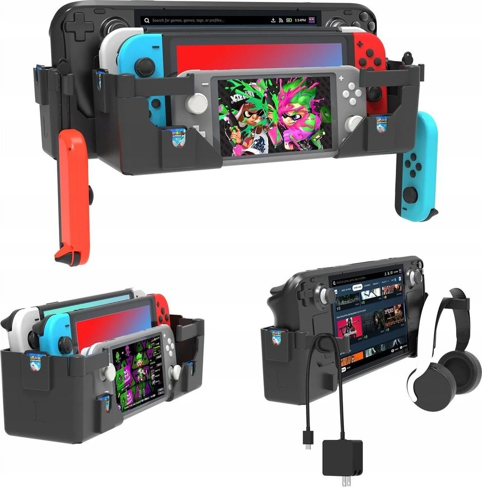 JYS Laikiklis tvirtinimui prie sienos, skirtas Nintendo Switch/ Switch Oled/ Switch Lite / Steam Deck + priedai / NS247