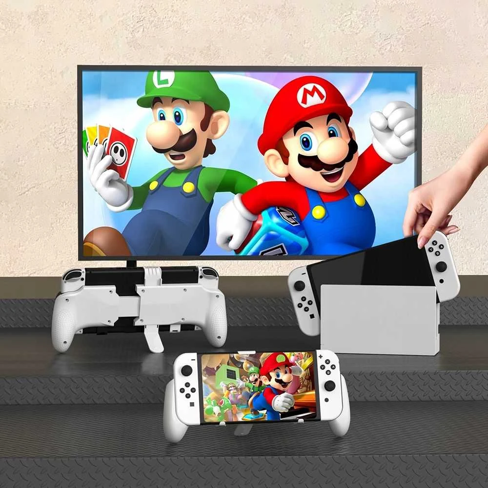 JYS Grip rankena, skirta Nintendo Switch OLED / Lite balta
