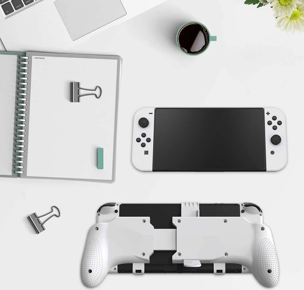 JYS Grip rankena, skirta Nintendo Switch OLED / Lite balta