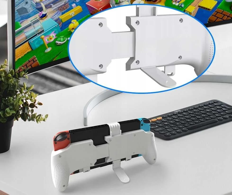 JYS Grip rankena, skirta Nintendo Switch OLED / Lite balta