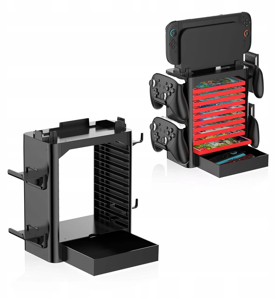 JYS organizatoriaus stovas, skirtas Nintendo Switch 2 NS2 OLED žaidimų pultams JYS-NS153B-V2, juodas (SB11526)