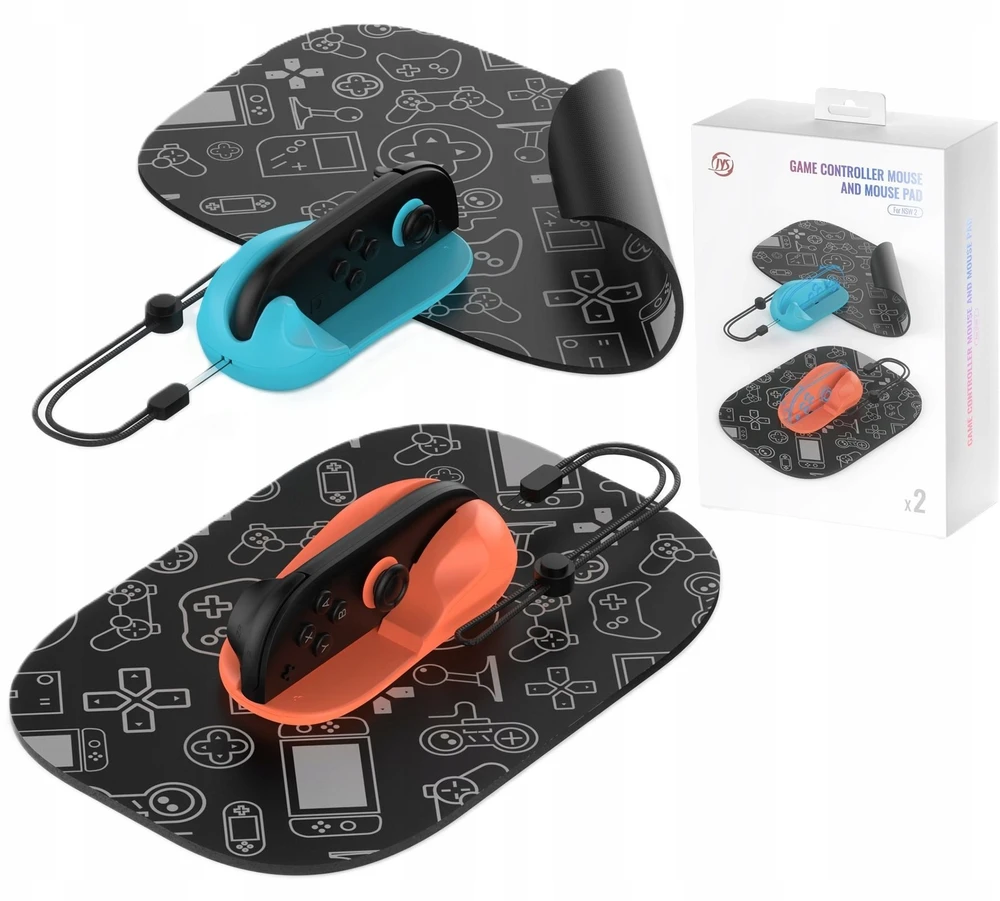 JYS Mouse-Mode laikikliai su pagalvėlėmis Joy-Con Nintendo Switch 2 oranžiniai-mėlyni (JYS-NS2313-V4)