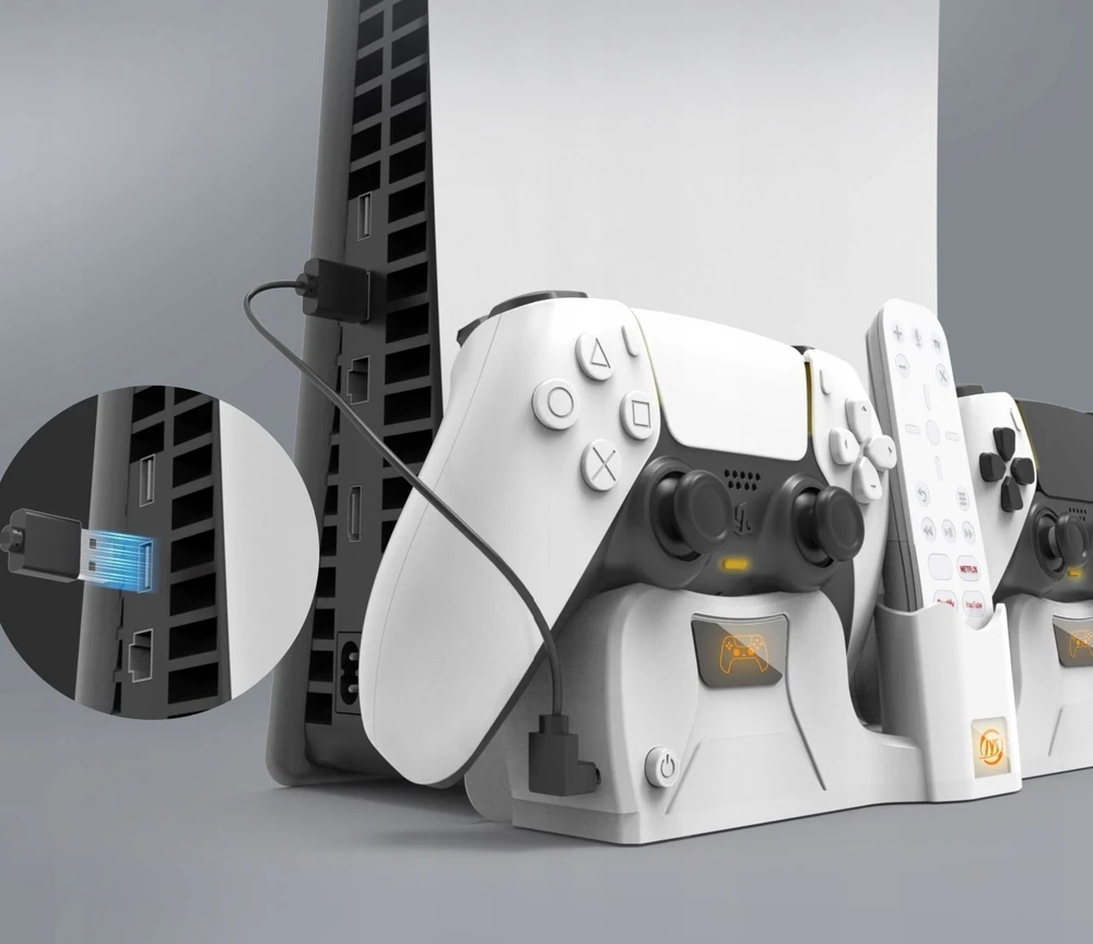 „JYS“ sieninis laikiklis + 2 viename įkroviklis, skirtas „Sony PlayStation PS5“ / „PS5“ (PS5181)
