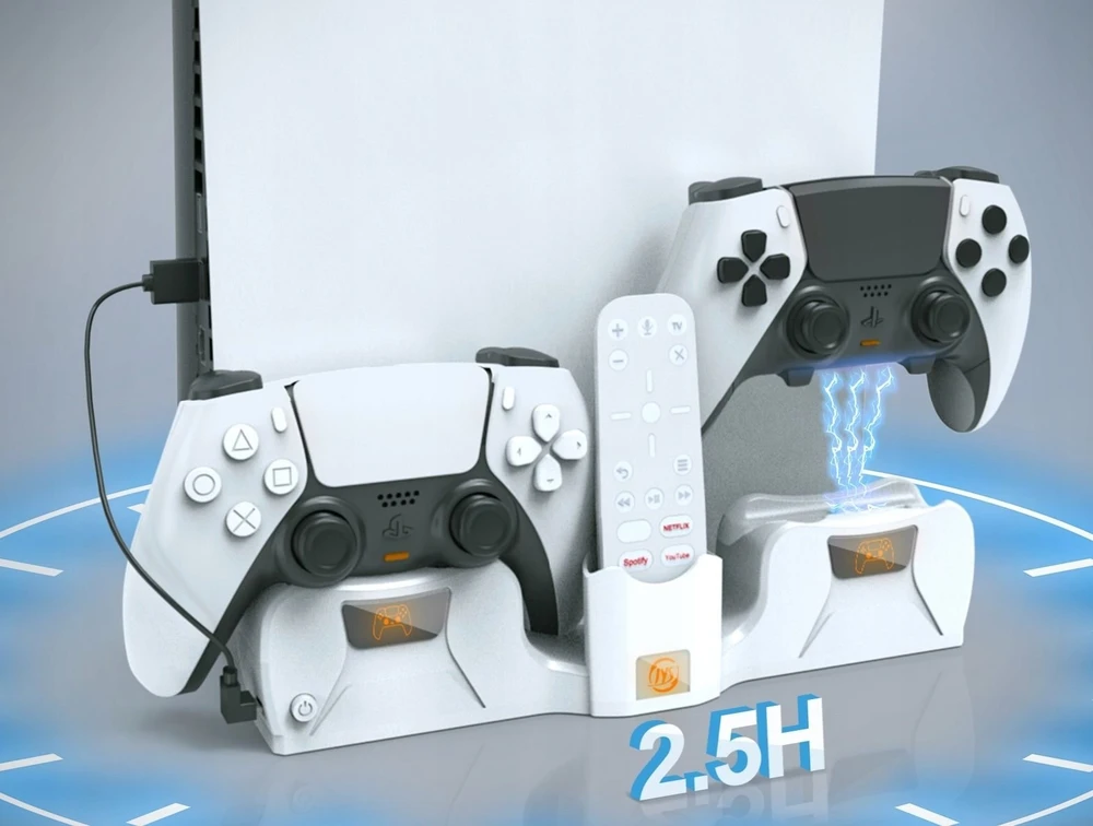„JYS“ sieninis laikiklis + 2 viename įkroviklis, skirtas „Sony PlayStation PS5“ / „PS5“ (PS5181)