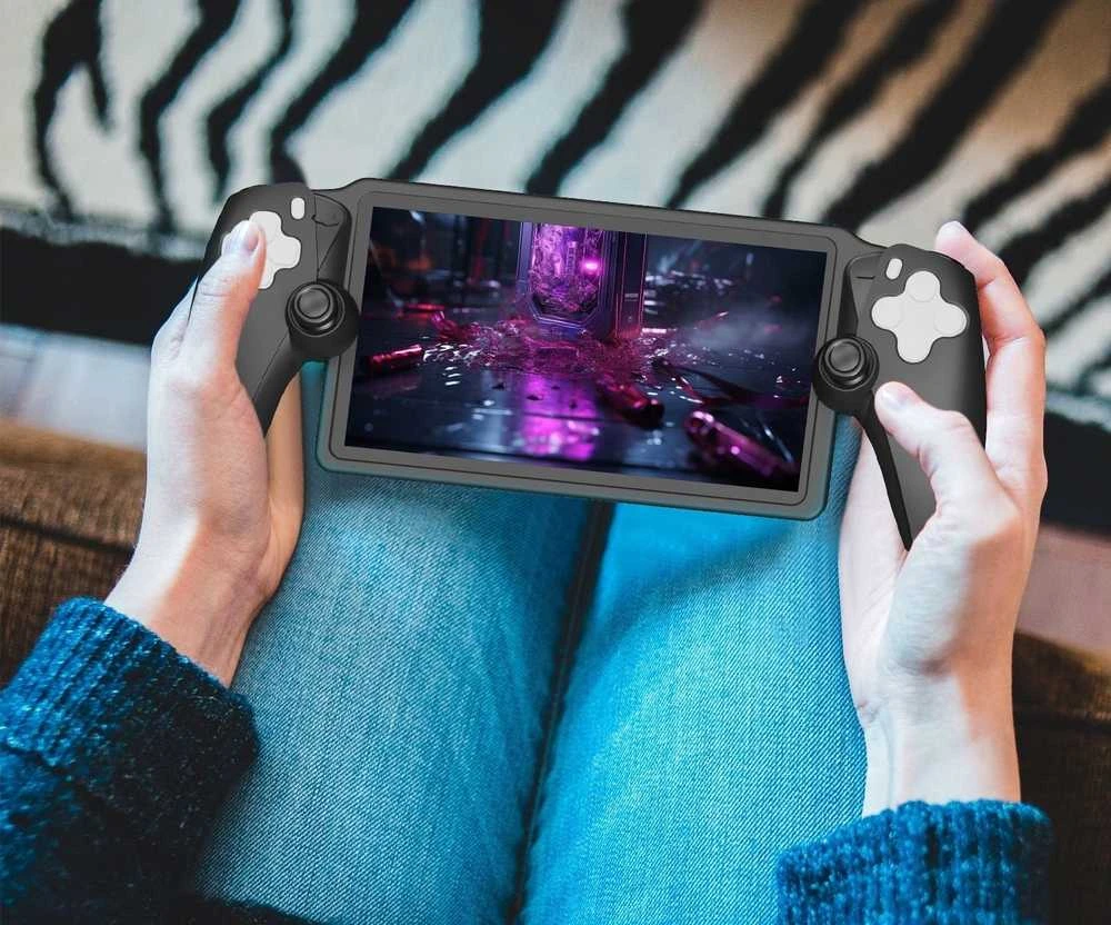 JYS silikoninis dangtelis su rankena, skirtas „PlayStation Portal P5183“, juodas (SB8169)