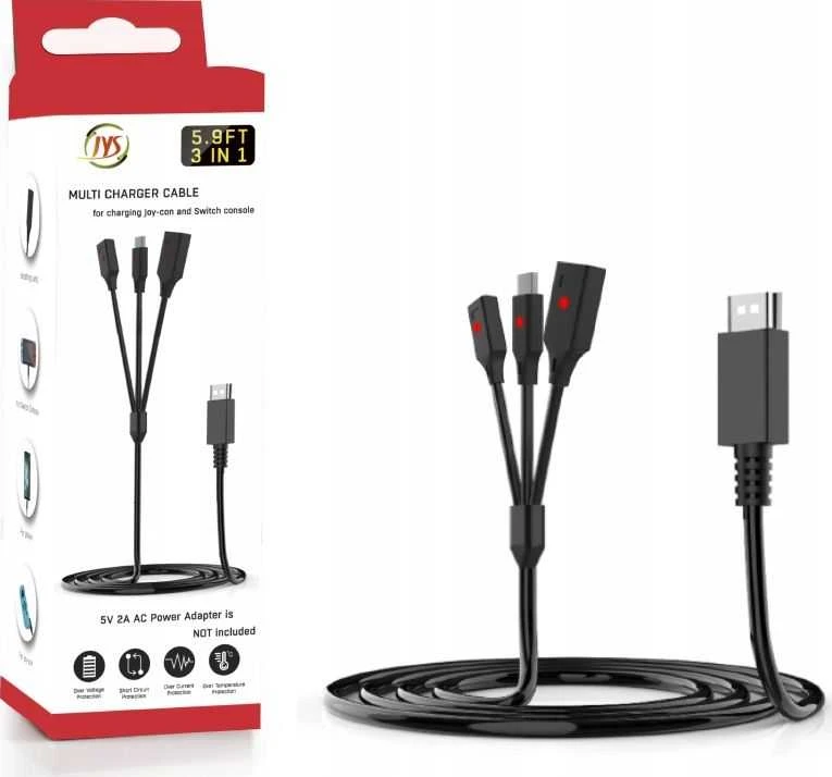 Kabelis Įkroviklis Usb-c + 2x Joy-con Nintendo Switch / Jys-ns190