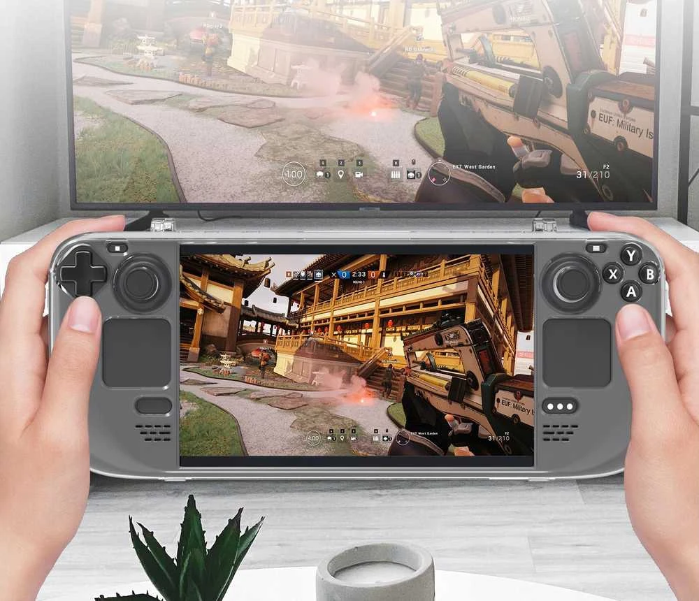 „JYS“ dėklas + stovas „Steam Console Deck“ skaidrus Jys-sd003