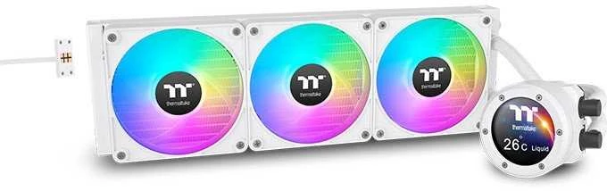 Thermaltake skysčio aušintuvas su LCD ekranu ir RGB ventiliatoriais