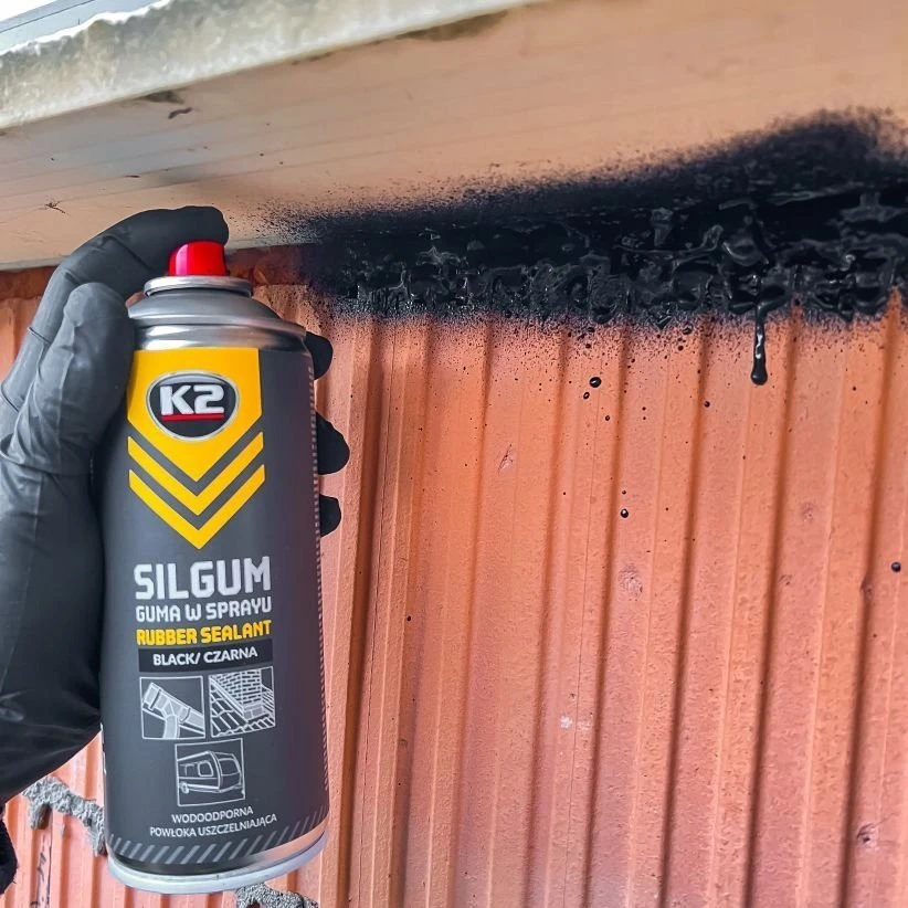 Melle K2 GUMINĖ DANGA PURŠKIAMA SILGUM juoda 400 ML