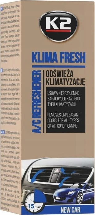 K2 KLIMA FRESH oro kondicionierių gaivinamoji priemonė, naujo automobilio kvapo, 150 ml