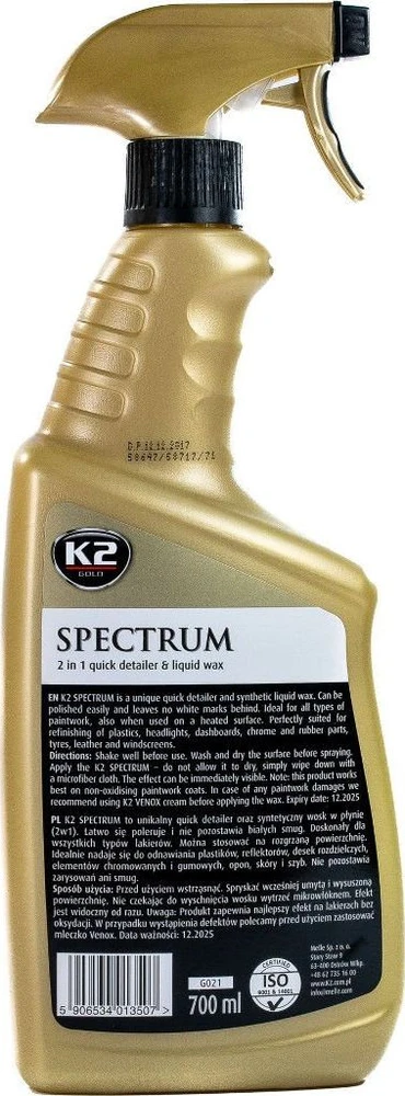 Melle K2 SINTETINIS SKSTAS VAŠKAS, AUKŠTAS BLIZGESYS. SPECTRUM 700 BE DĖŽUTĖS 700ML