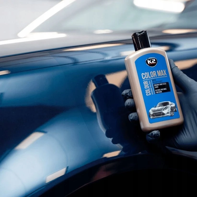 Melle K2 COLOR MAX SPALVĄ ATSTATANTIS VAŠKAS, SUTEIKIANTIS BLIZGESĮ IR APSAUGĄ, TAMSIAI MĖLYNAS 250ML